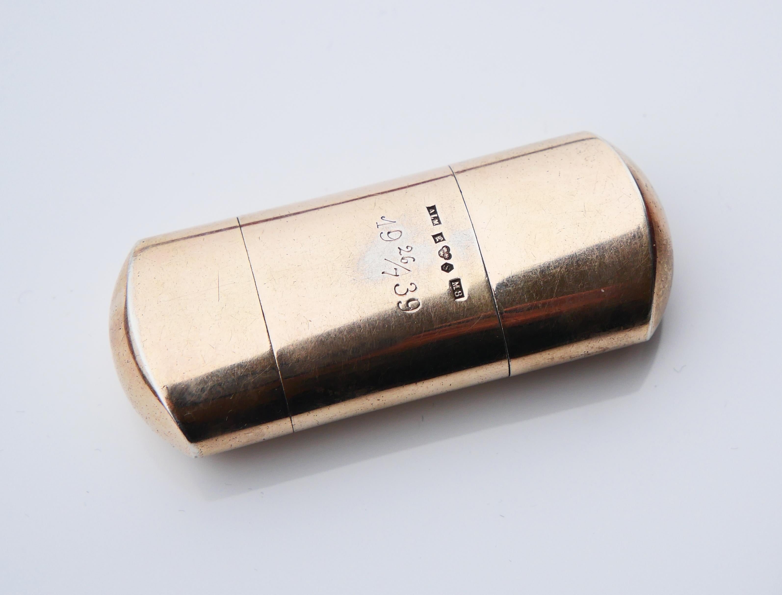 da uomo o donna 1938 Accendino a gas del barone A.W.C. von Gyllenkrok in argento massiccio dorato 830 / 57gr. in vendita