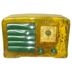 1938 Emerson Ax-235 Catalin Bakelite Radio Verde su Verde