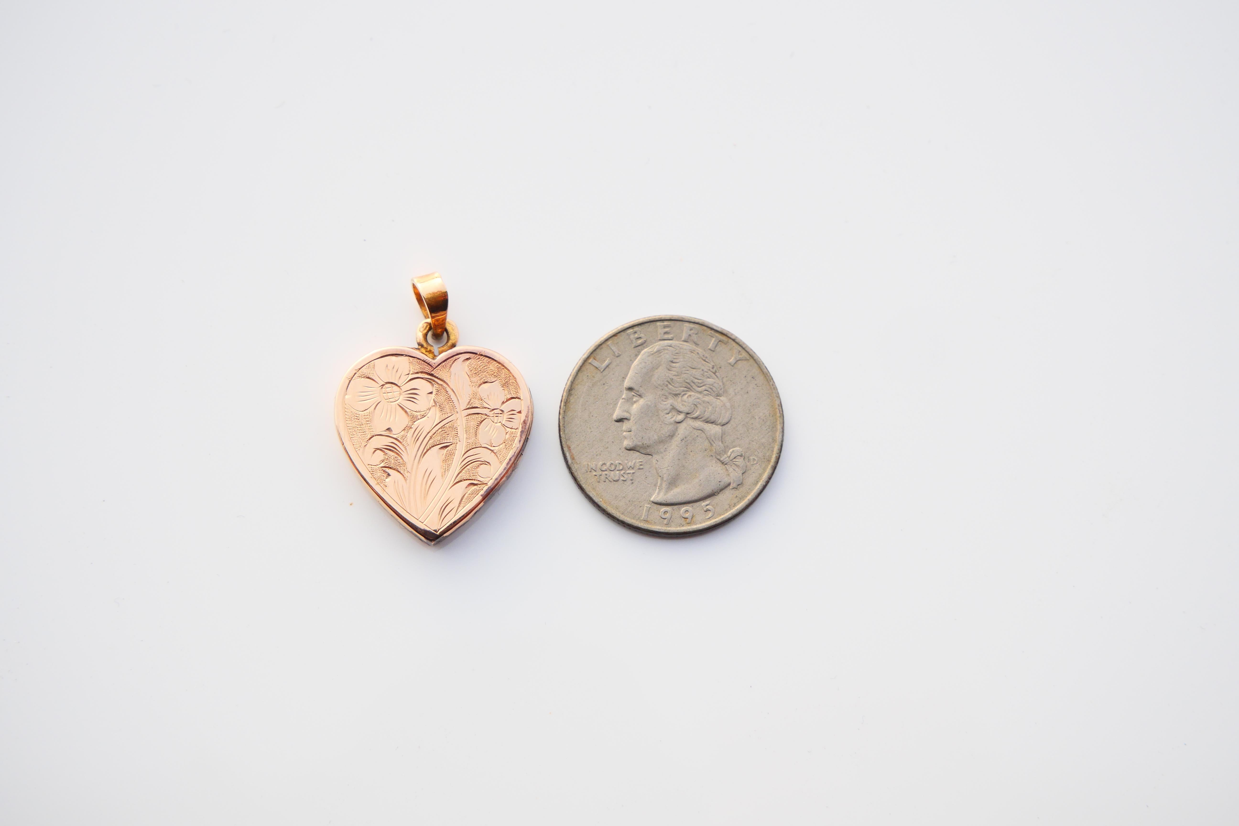 1938 Ciondolo a forma di cuore solido 18K / 2,96gr in vendita 4