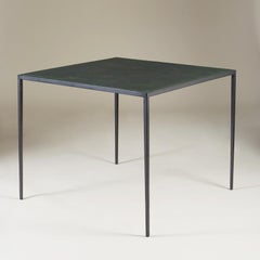 1938 Iron and Leather Bridge/Games Table by Jean-Michel Frank