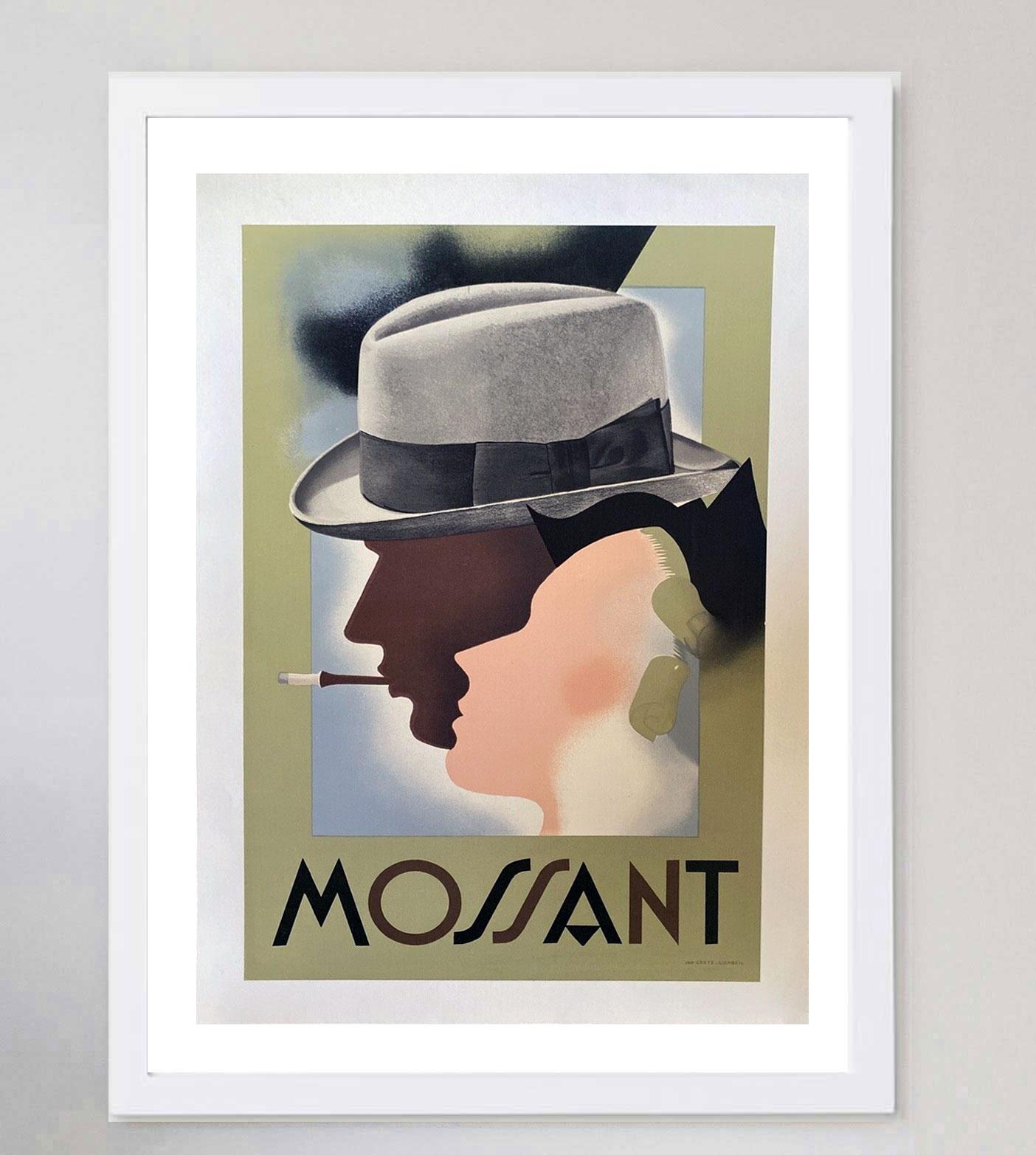French 1938 Mossant Original Vintage Poster