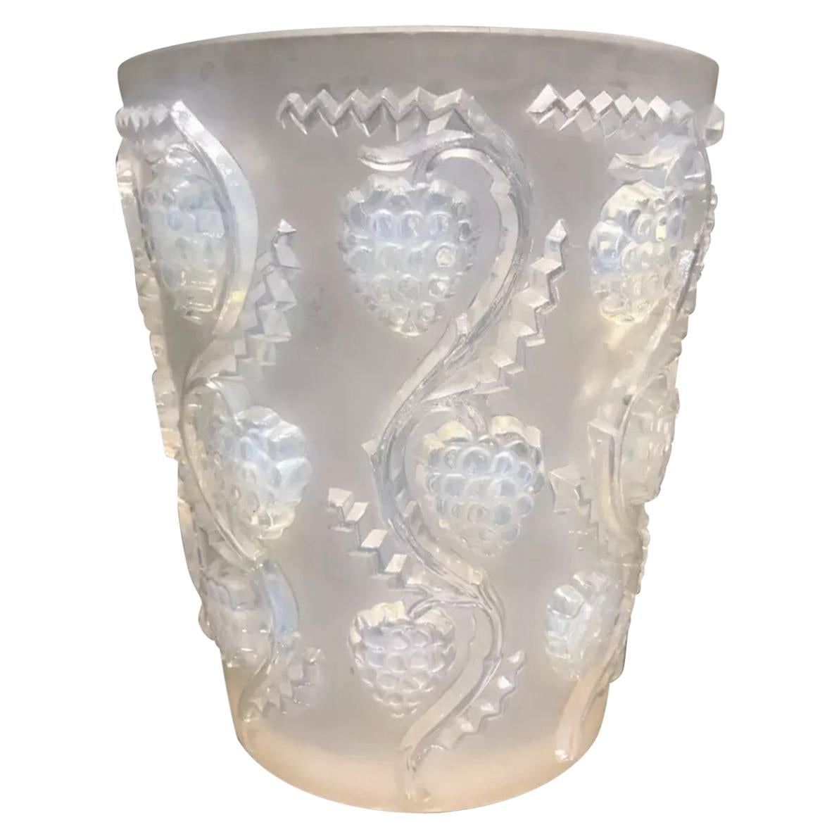 1938 René Lalique Muscat Vase in Opalescent Glass, Grapes at 1stDibs