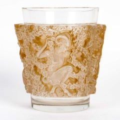 1938 René Lalique - Vase Bacchus Glass with Sepia Patina