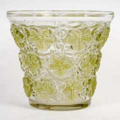 1938 René Lalique - Vase Ice Champagne Bucket Reims Glass with Green Patina