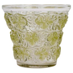 1938 René Lalique - Vase Ice Champagne Bucket Reims Glass with Green Patina