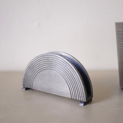 1938 Juego de Taza y Portacartas de Peltre by GAB