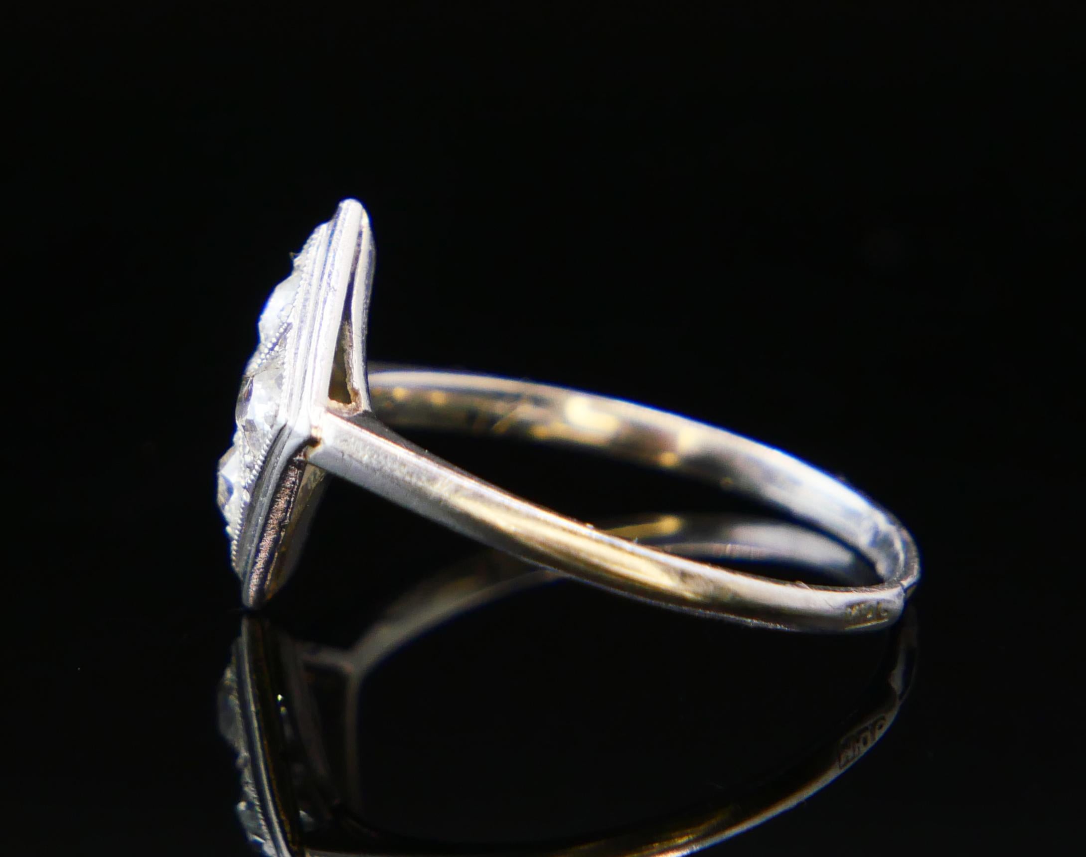 1938 Soviet Russian Ring Russian Diamonds solid Platinum Ø US7 / 3 gr ...