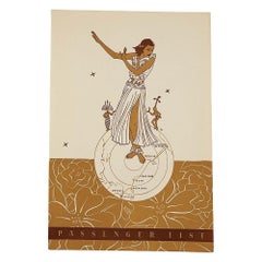 1938 SS Mariposa Artwork by Frank Mcintosh Guest List for Matson Lines