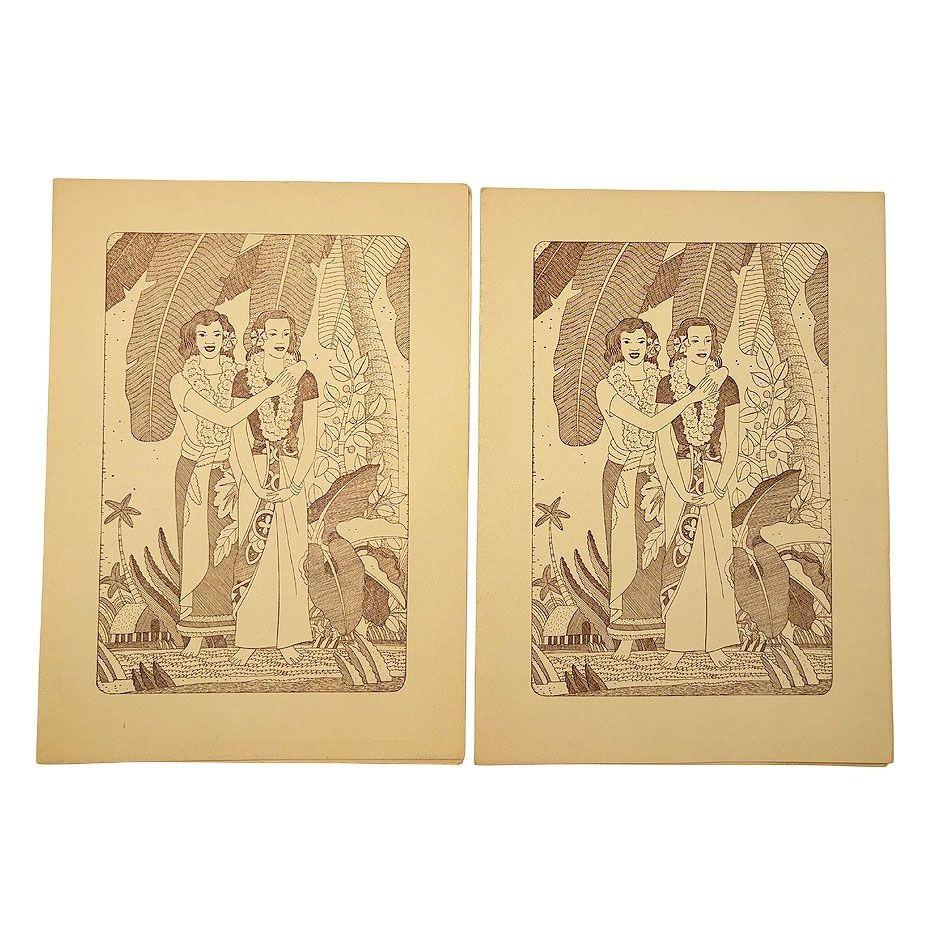 Speisekarte der SS Mariposa für Matson Lines vom 28. Juli 1938, mit Titelbild von Frank Mcintosh.

Abmessungen: 9