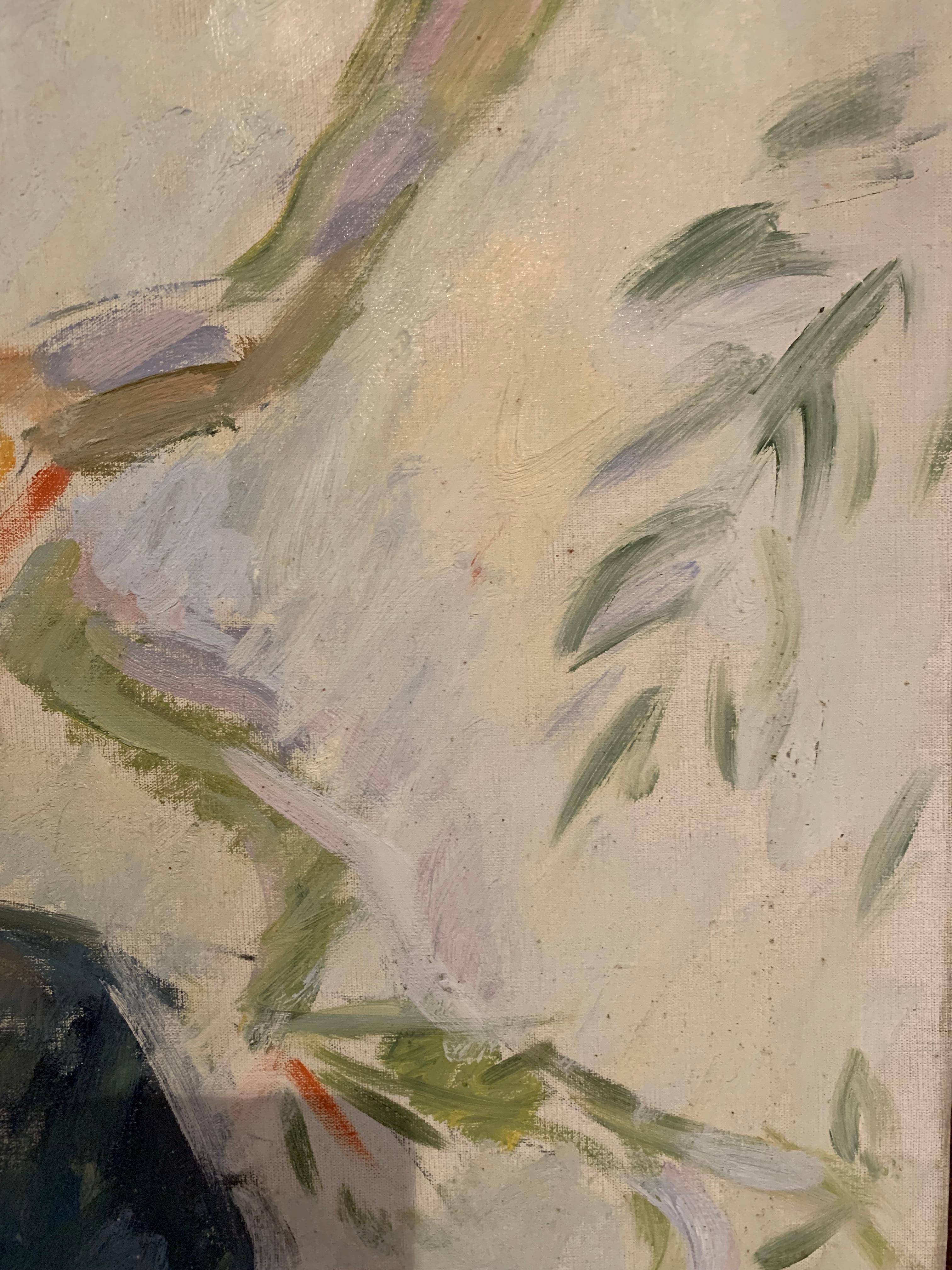 1938 Swedish Oil Painting of a Smiling Young Lady by artist Birger Simonsson 4