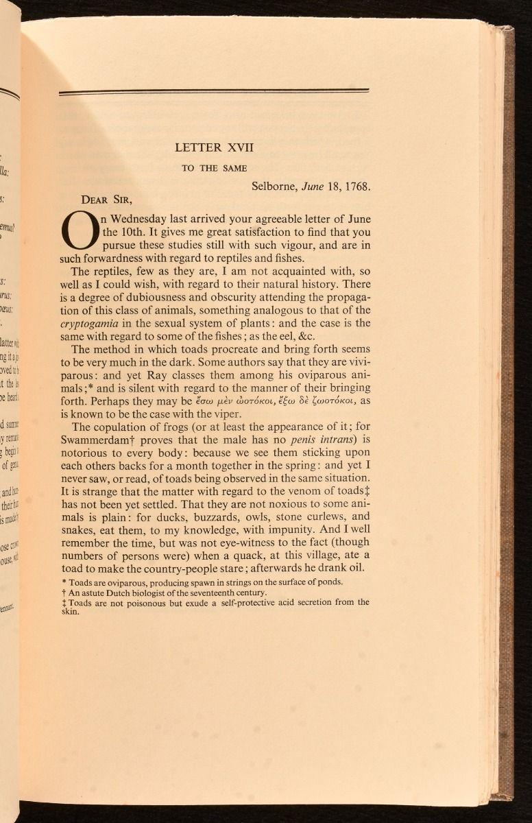Milieu du XXe siècle 1938 The Writings of Gilbert White of Selborne (Les écrits de Gilbert White de Selborne) en vente