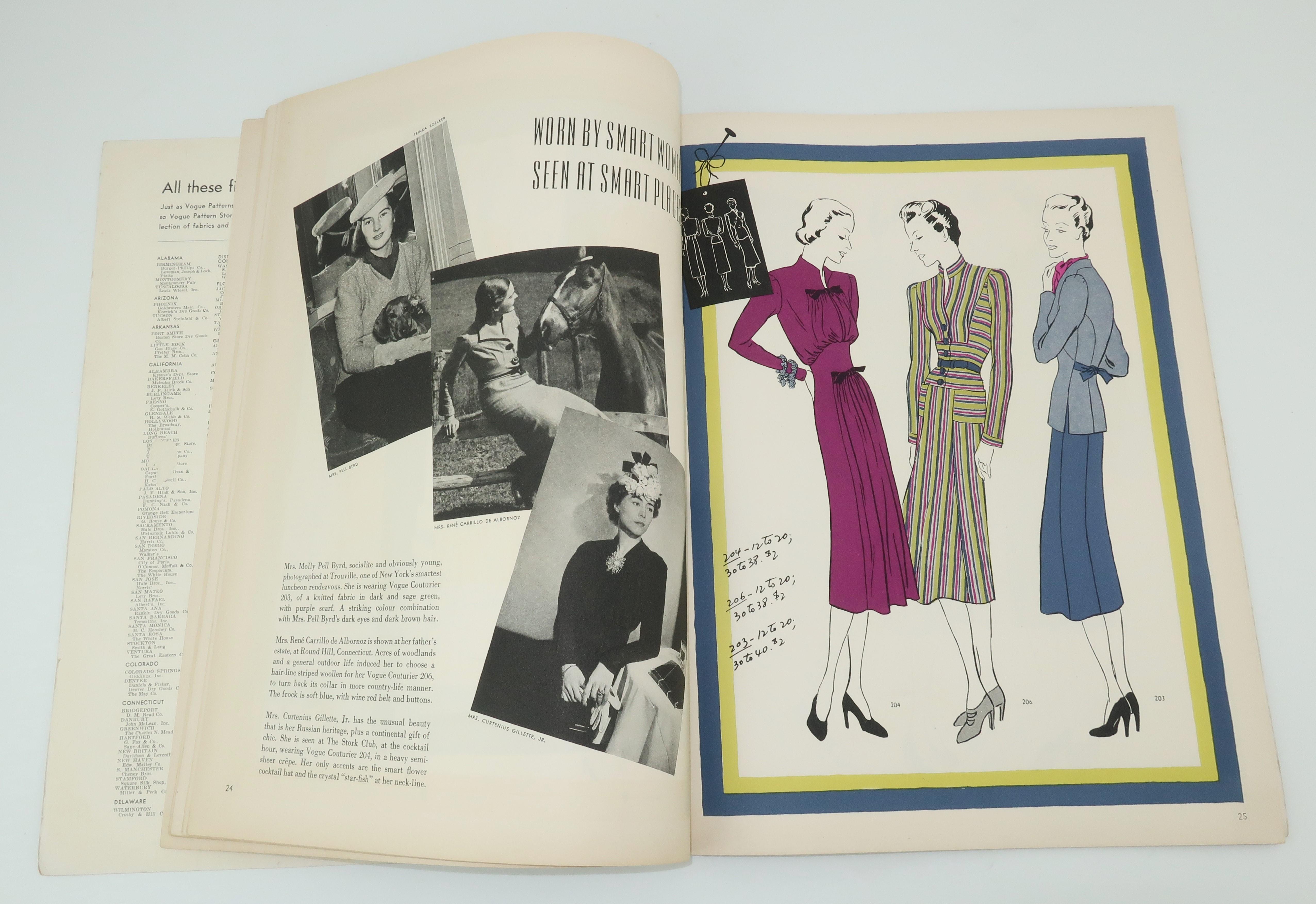 1938 Vogue Pattern Book In Fair Condition In Atlanta, GA