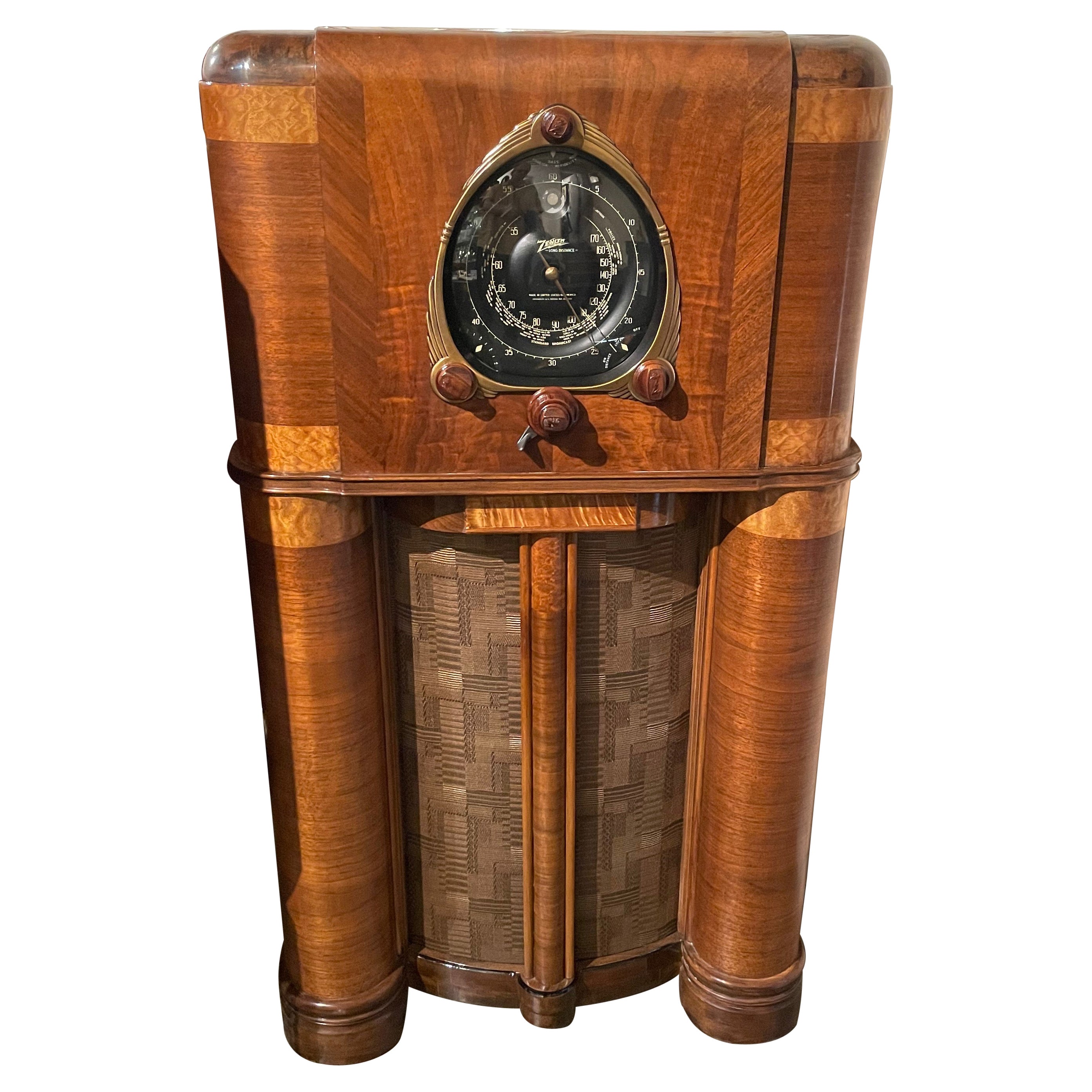 1938 Zenith Model 12S265 Restored Bluetooth Radio Art Deco