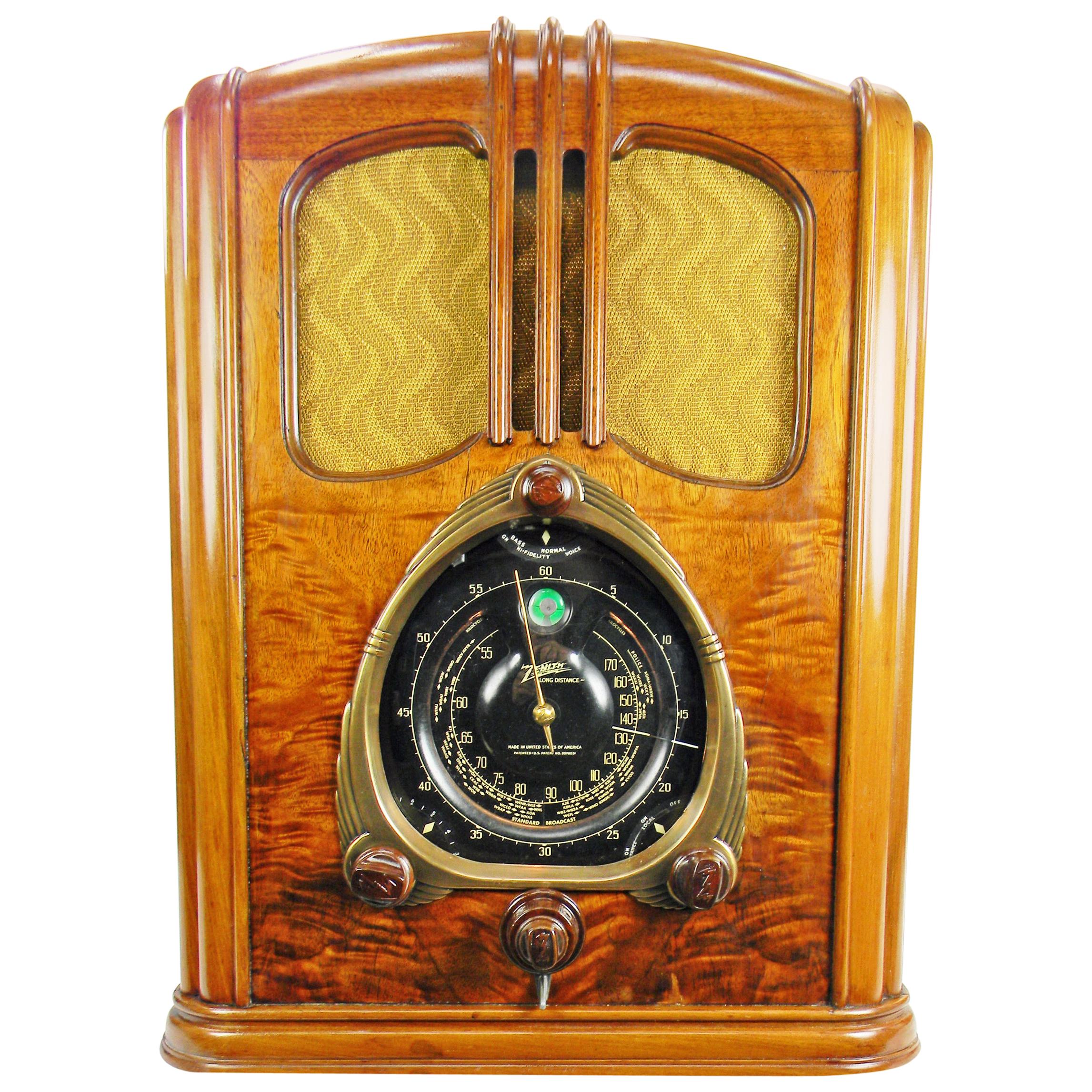 1938 Zenith "WALTON" 9-S-232 Shutter Dial Tombstone Art Deco Radio