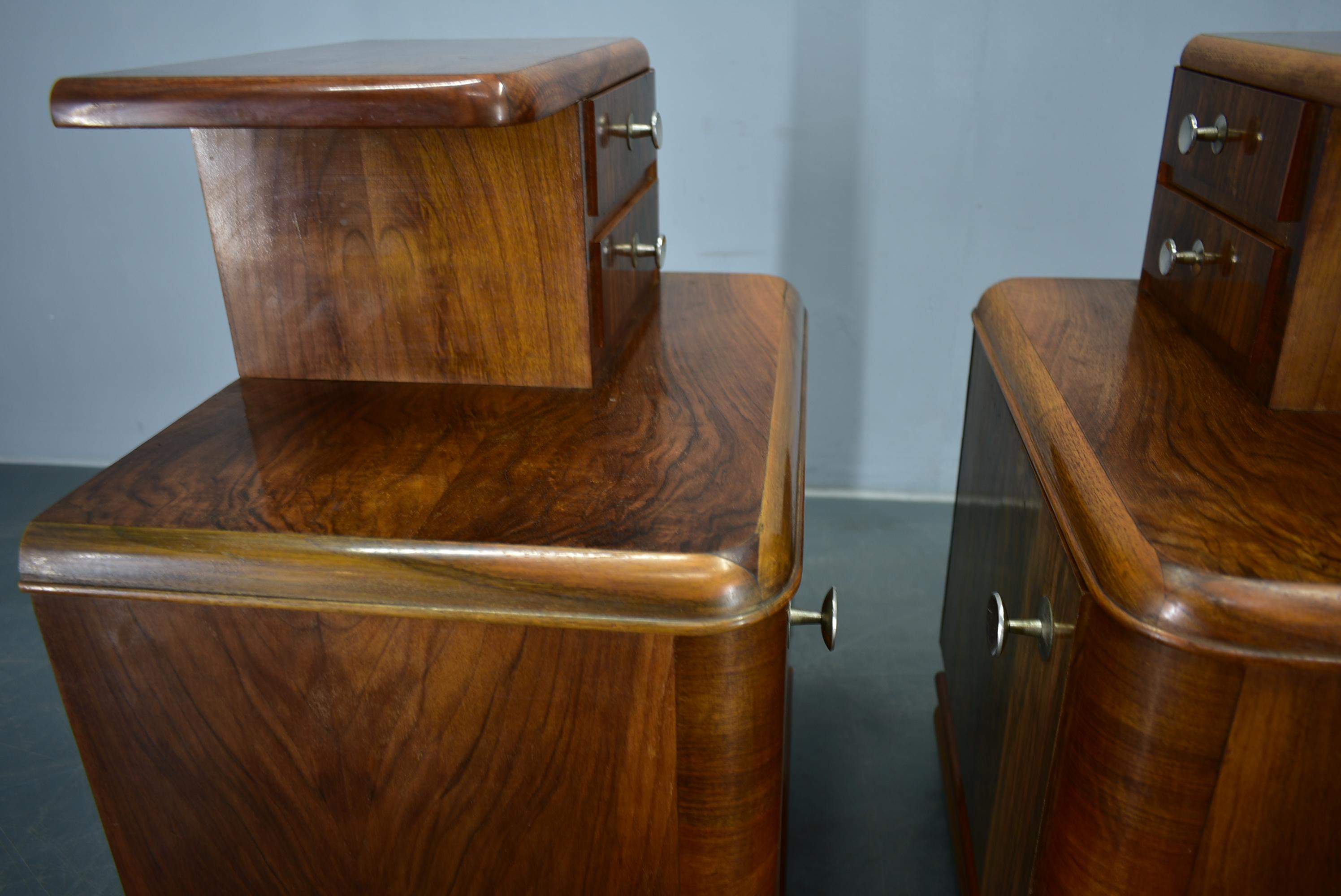 1938s Pair of Art Deco Bedside Tables, Czechoslovakia For Sale 10