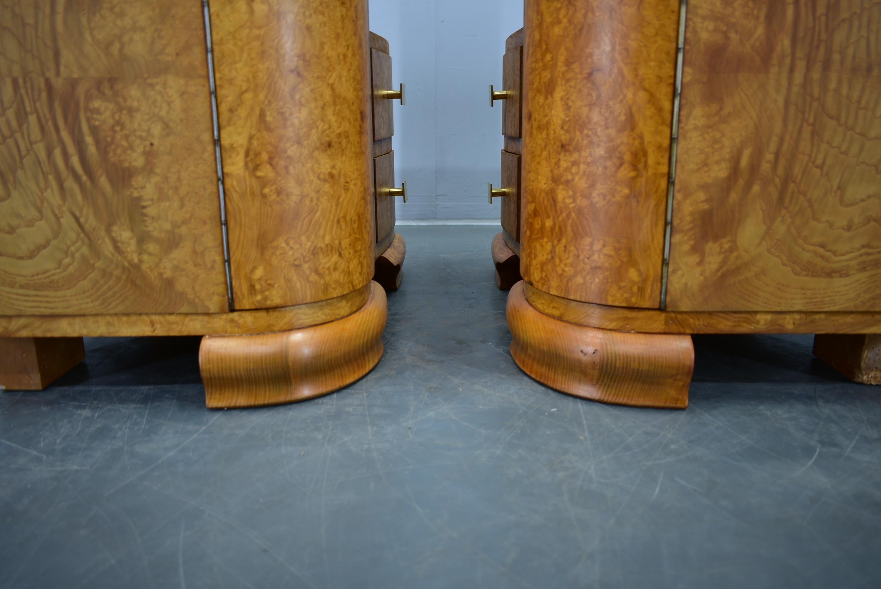 1938s Pair of Art Deco Bedside Tables, Czechoslovakia For Sale 11