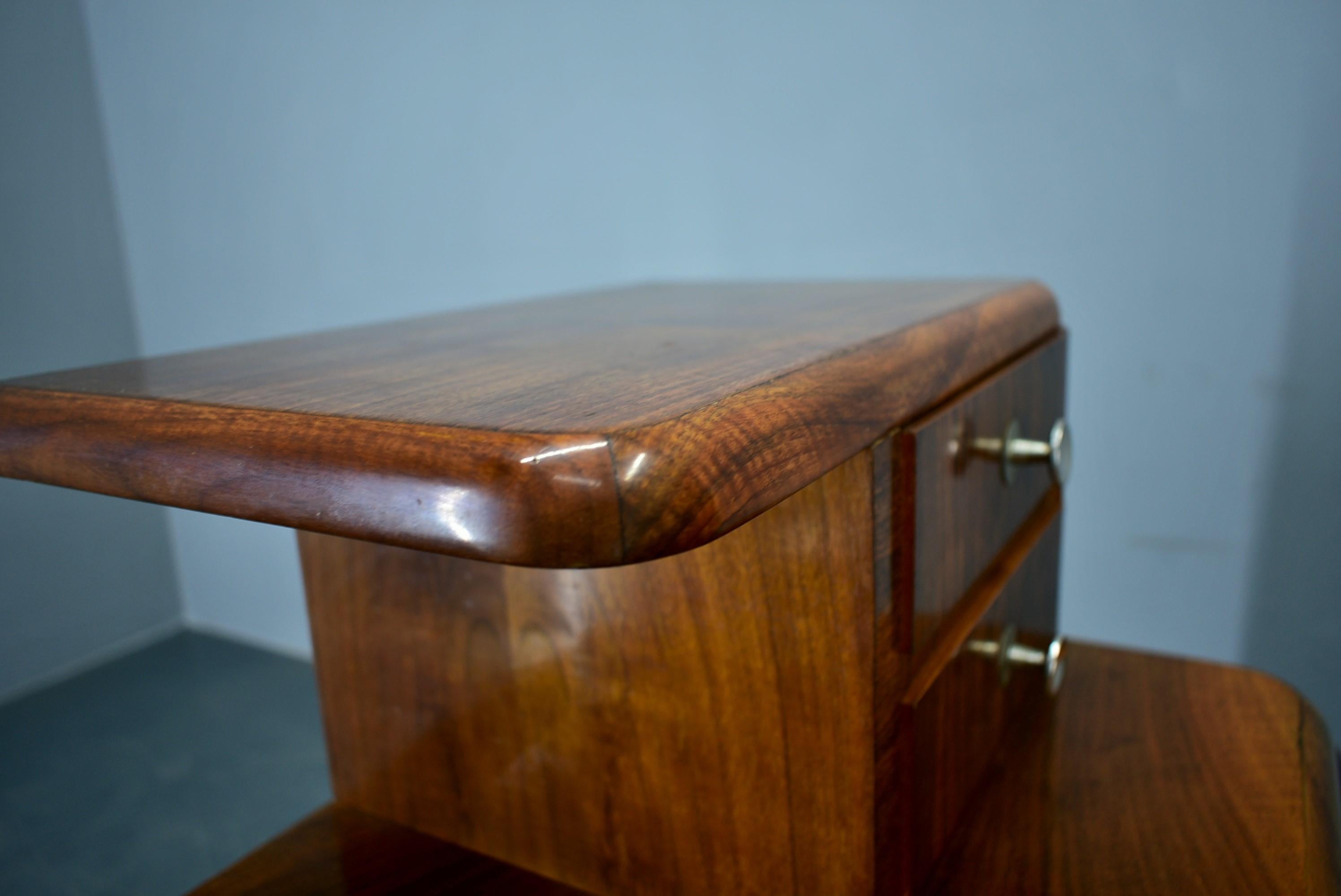 1938s Pair of Art Deco Bedside Tables, Czechoslovakia For Sale 11