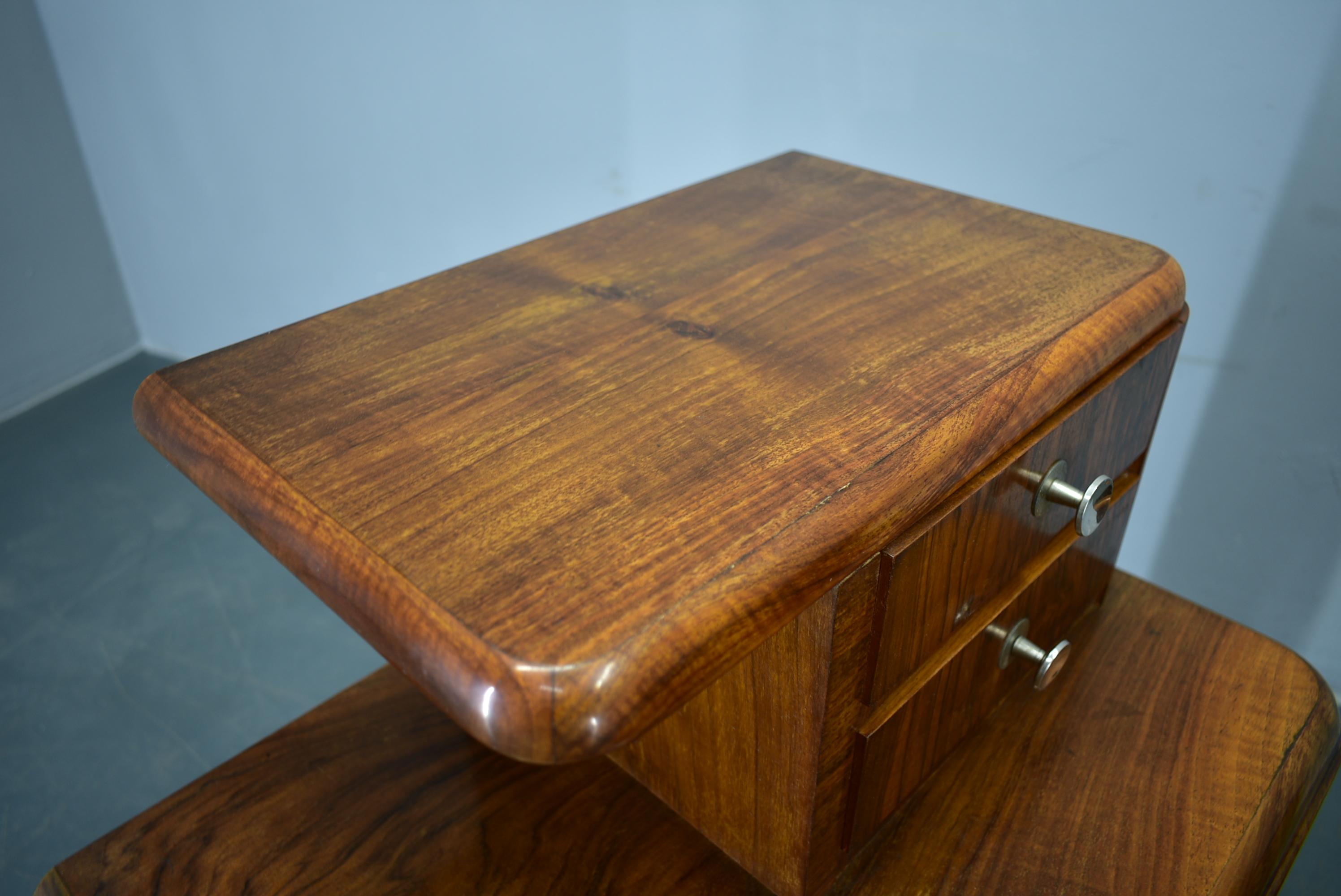 1938s Pair of Art Deco Bedside Tables, Czechoslovakia For Sale 12