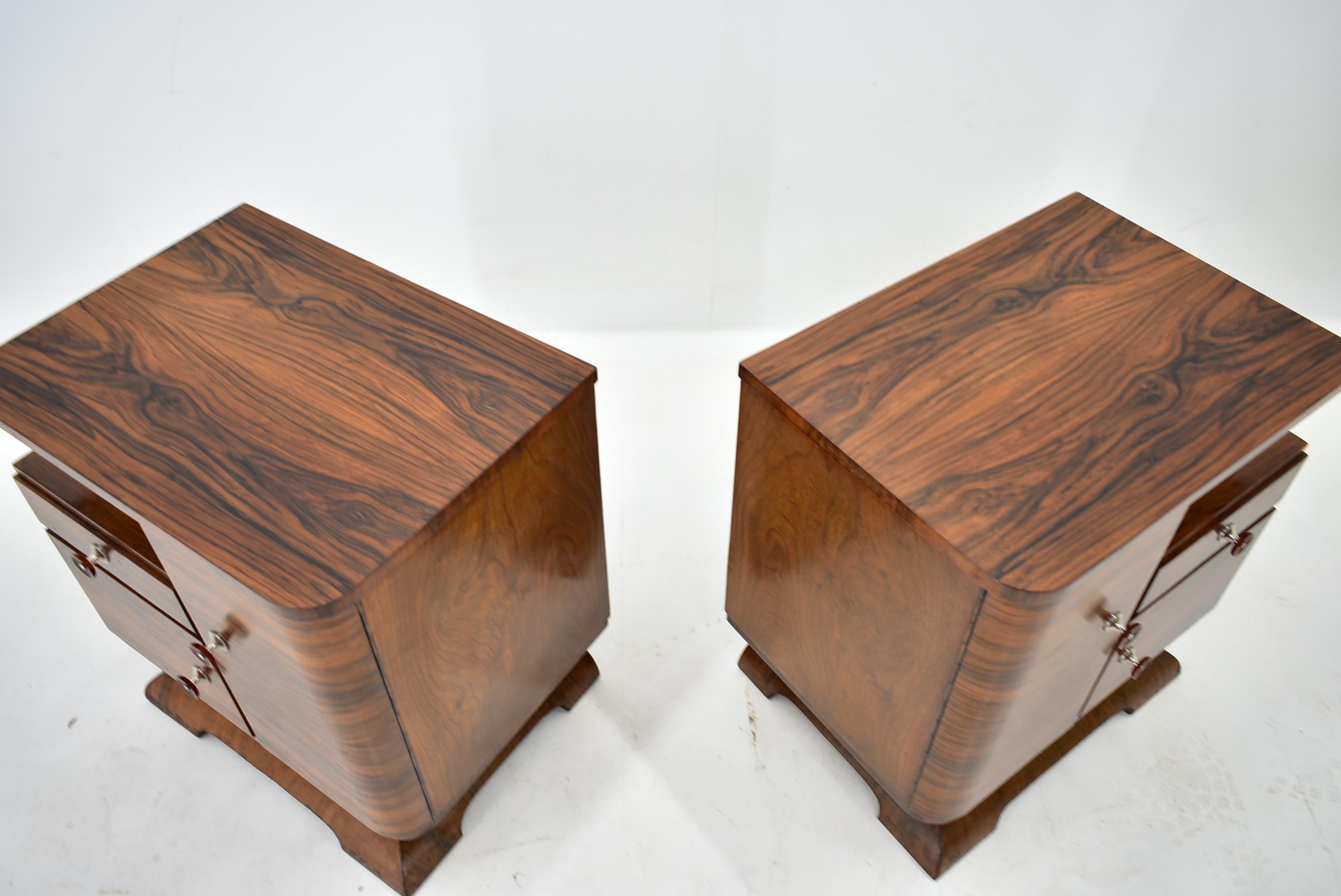 1938s Pair of Art Deco Bedside Tables, Czechoslovakia 13