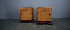 1938s Pair of Art Deco Bedside Tables, Czechoslovakia
