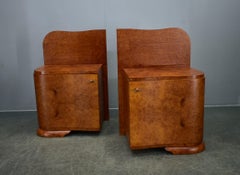 1938s Pair of Art Deco Bedside Tables, Czechoslovakia