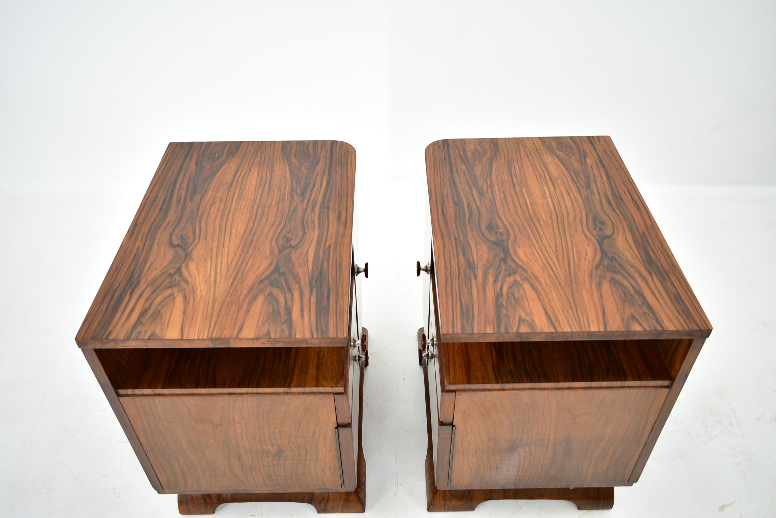 1938s Pair of Art Deco Bedside Tables, Czechoslovakia 4