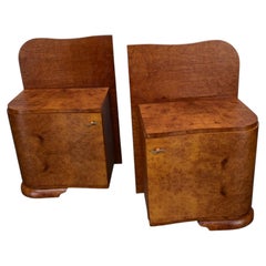 1938s Pair of Art Deco Bedside Tables, Czechoslovakia
