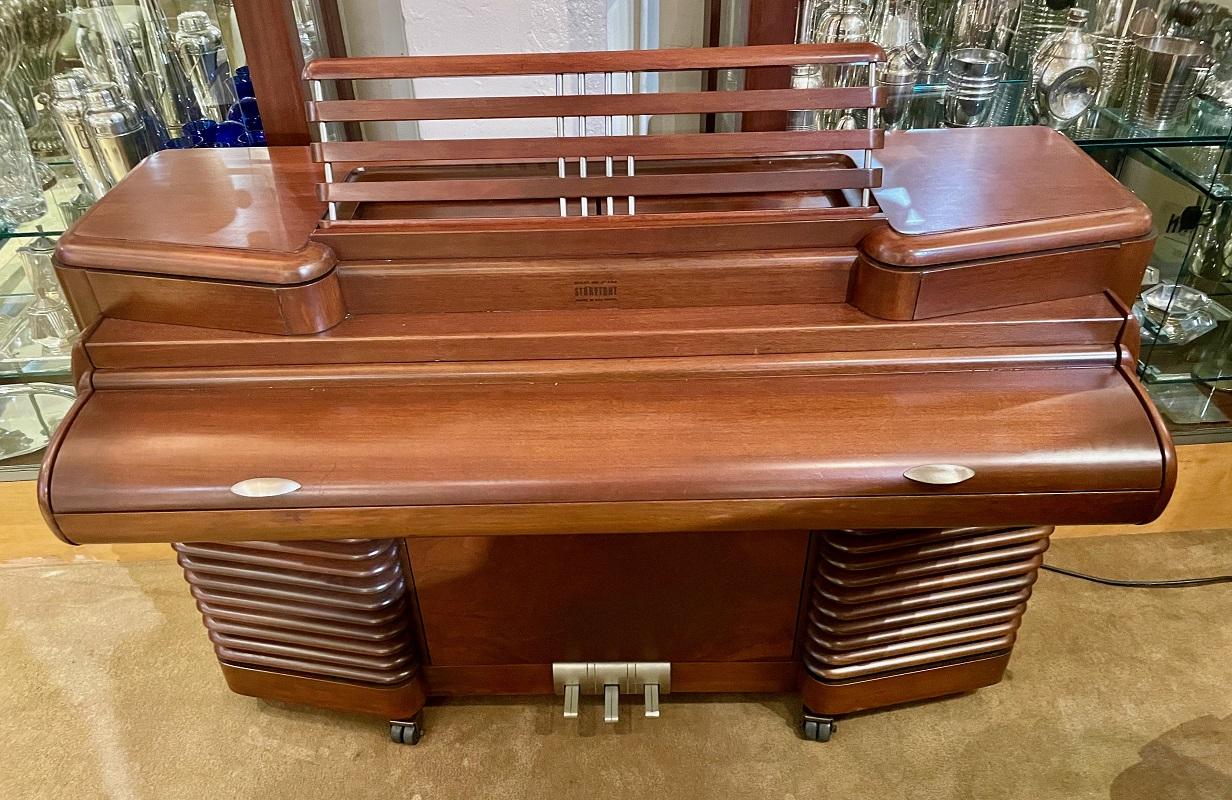 1939 Art Deco original story & clark “Storytone” electric piano and bench. Fully restored workings, both piano, and amp. Refinished and in stunning condition. A rare and historically important instrument, the RCA Storytone piano was built in 1939 in