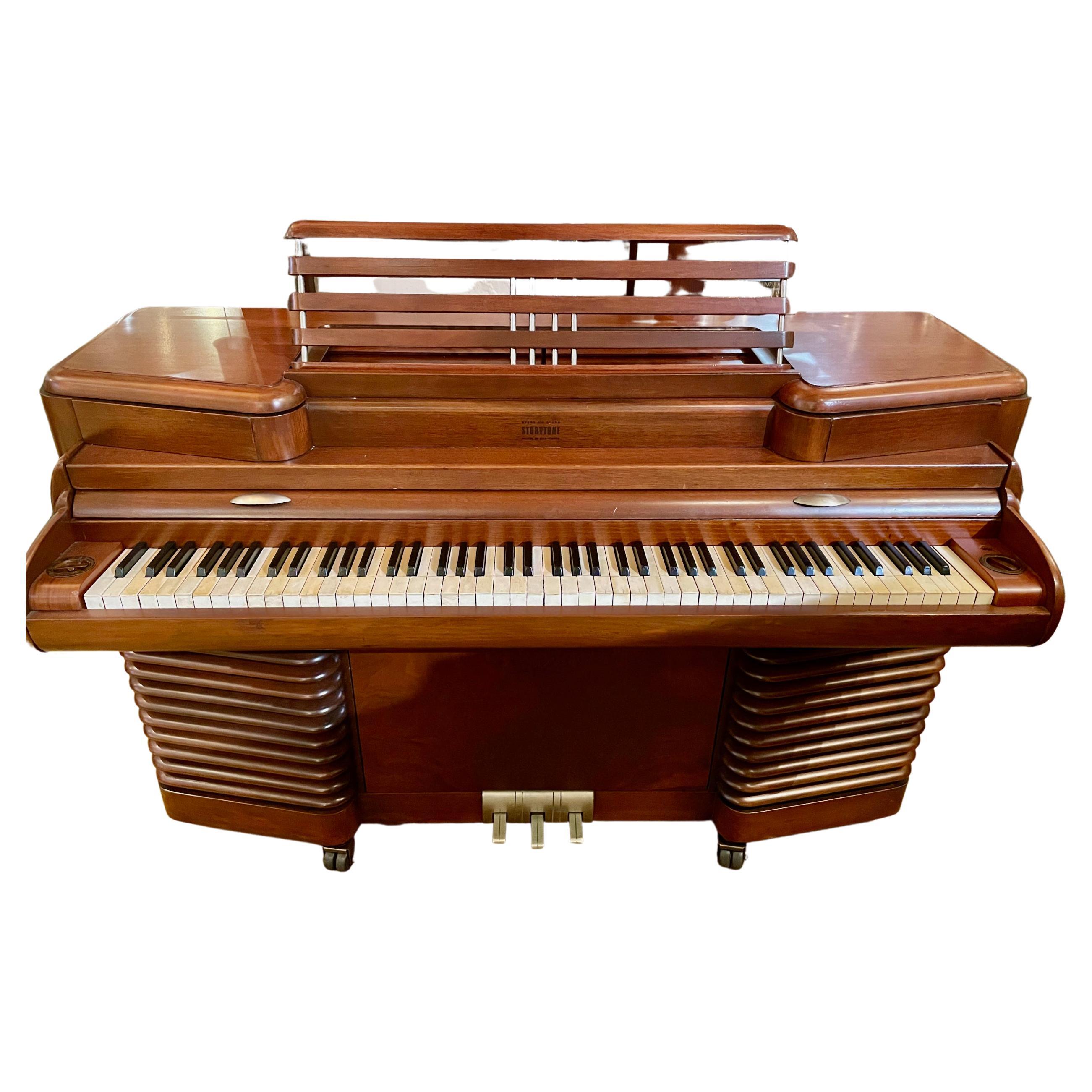 1939 Art Deco Original Story "Storytone" Electric Piano Bench For Sale at