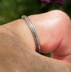 1939 Art Deco Slim Wedding Anniversary Platinum Band Ring