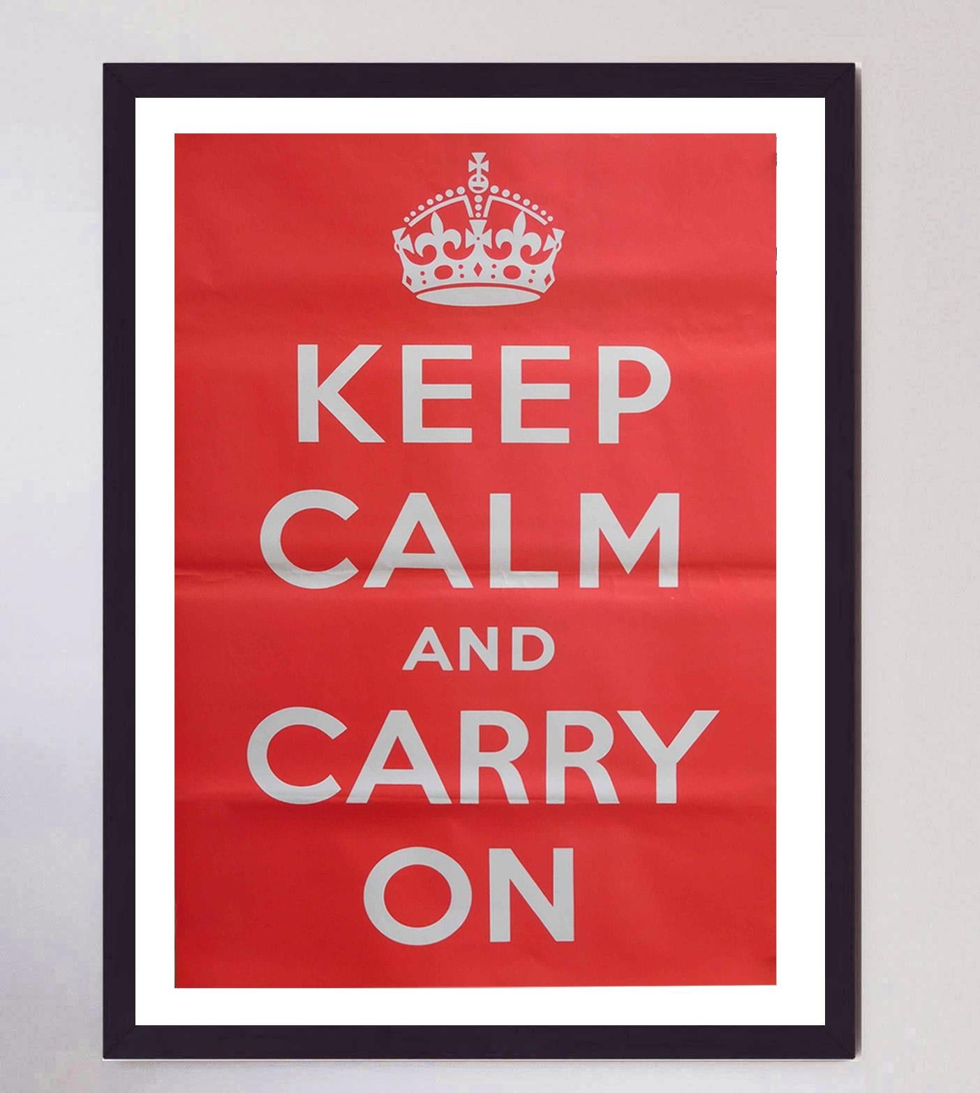British 1939 Keep Calm and Carry On Original Vintage Poster For Sale
