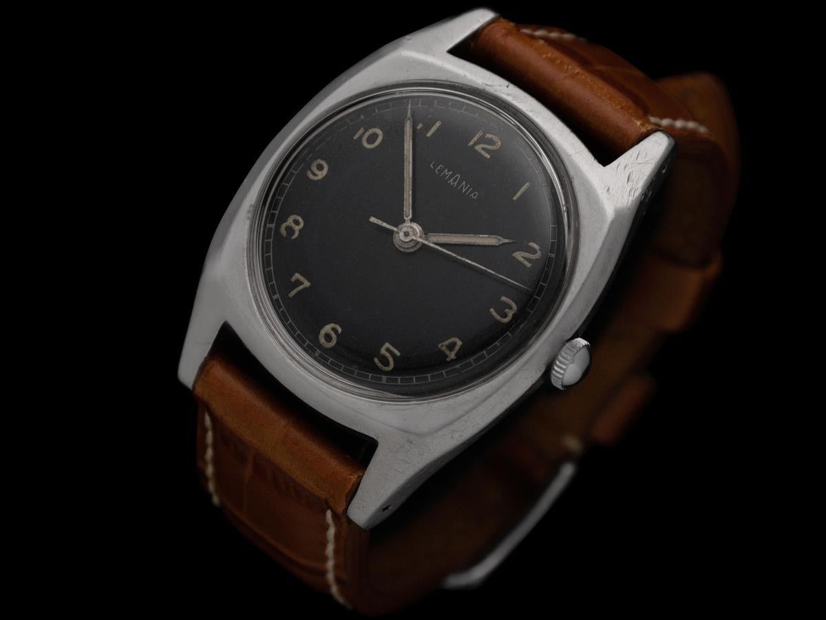 1939 Lemania Majetek Ref. 261 Tschechische Luftwaffe Fliegeruhr groß - Edelstahl S im Zustand „Gut“ im Angebot in Suwanee, GA