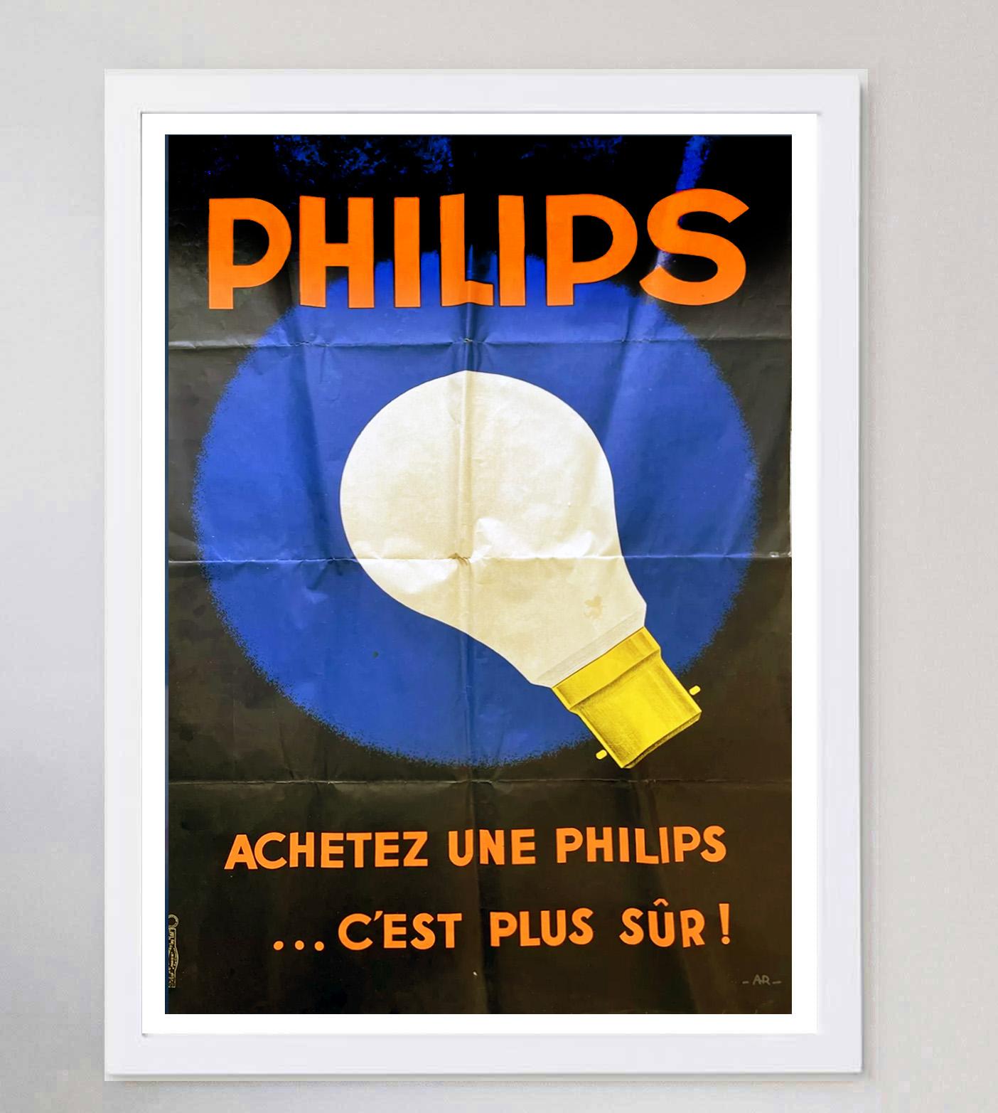 1939 Philips - Andre Roland Original Vintage Poster In Good Condition For Sale In Winchester, GB