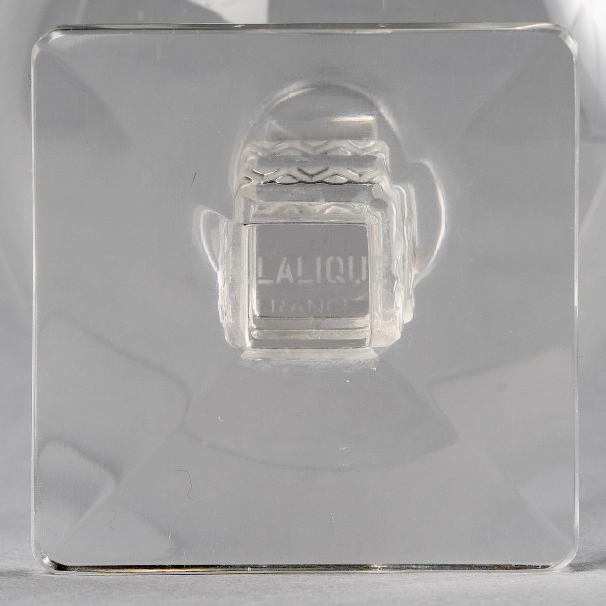 Art Deco 1939 René Lalique, Set of 5 Argos Cognac Glasses Clear Glass