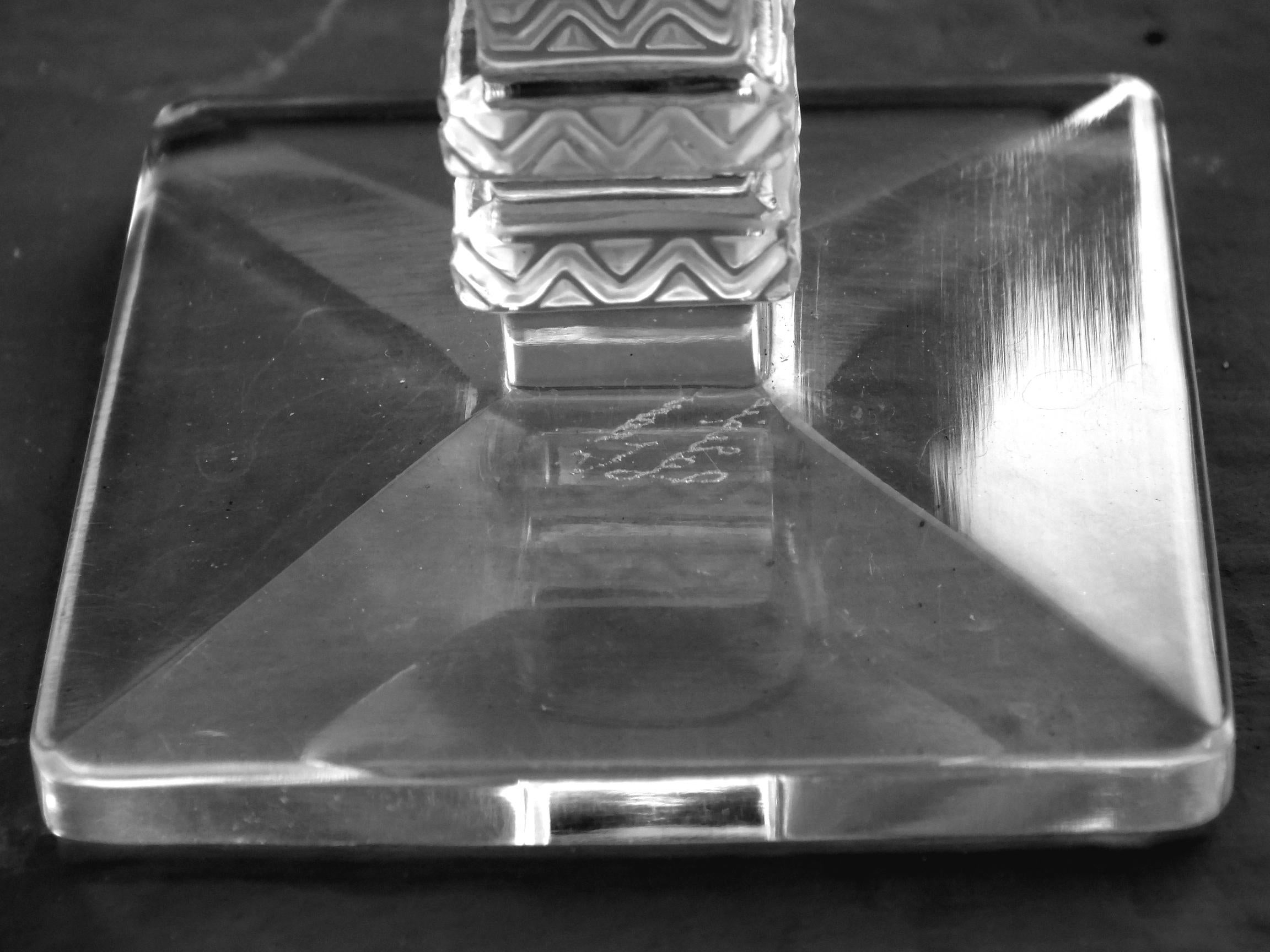 Art Glass 1939 René Lalique, Set of Four Argos Cognac Glasses Clear and Satinated Glass