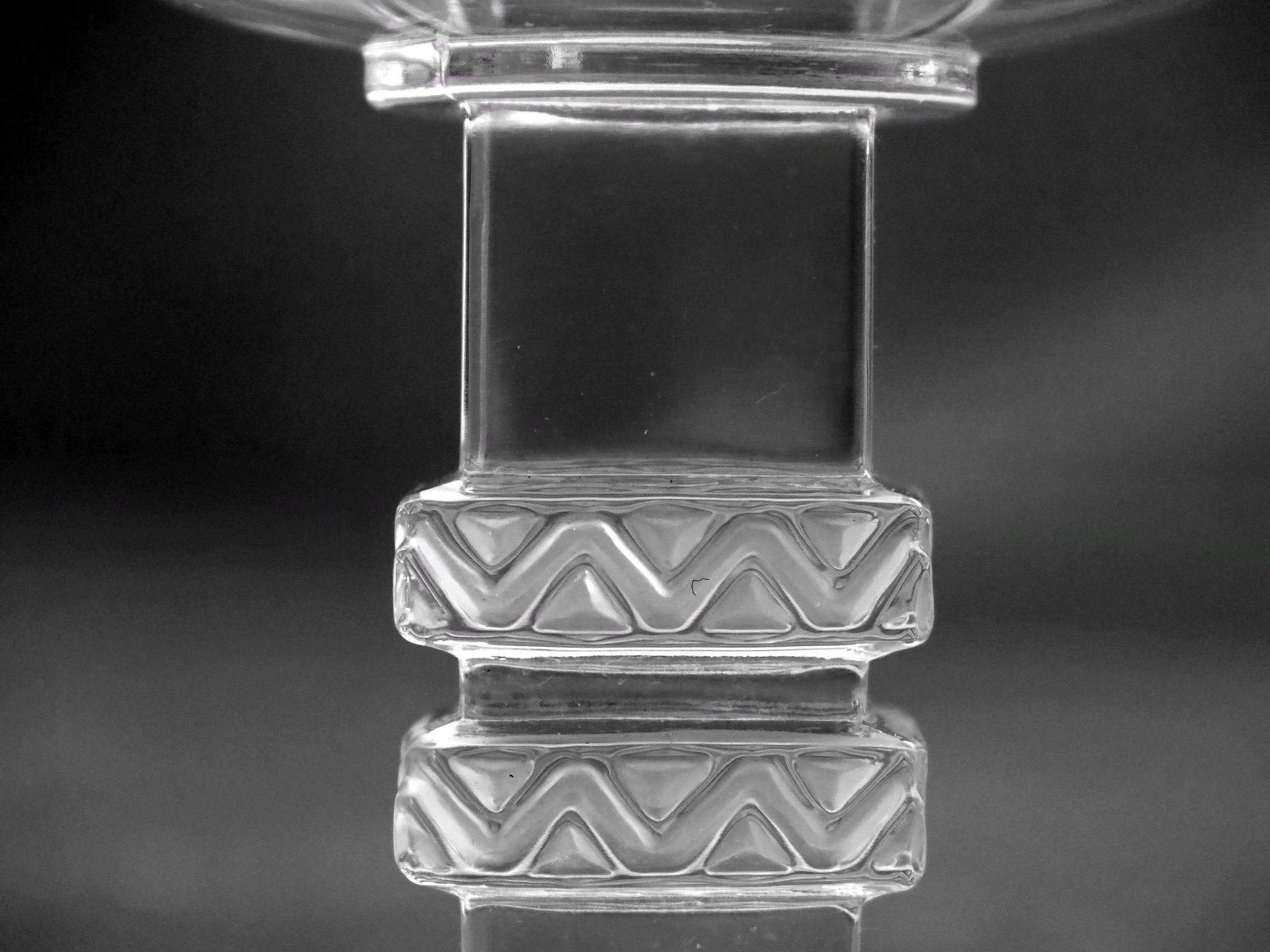 1939 René Lalique, Ensemble de quatre verres à cognac Argos Verre clair et satiné 1