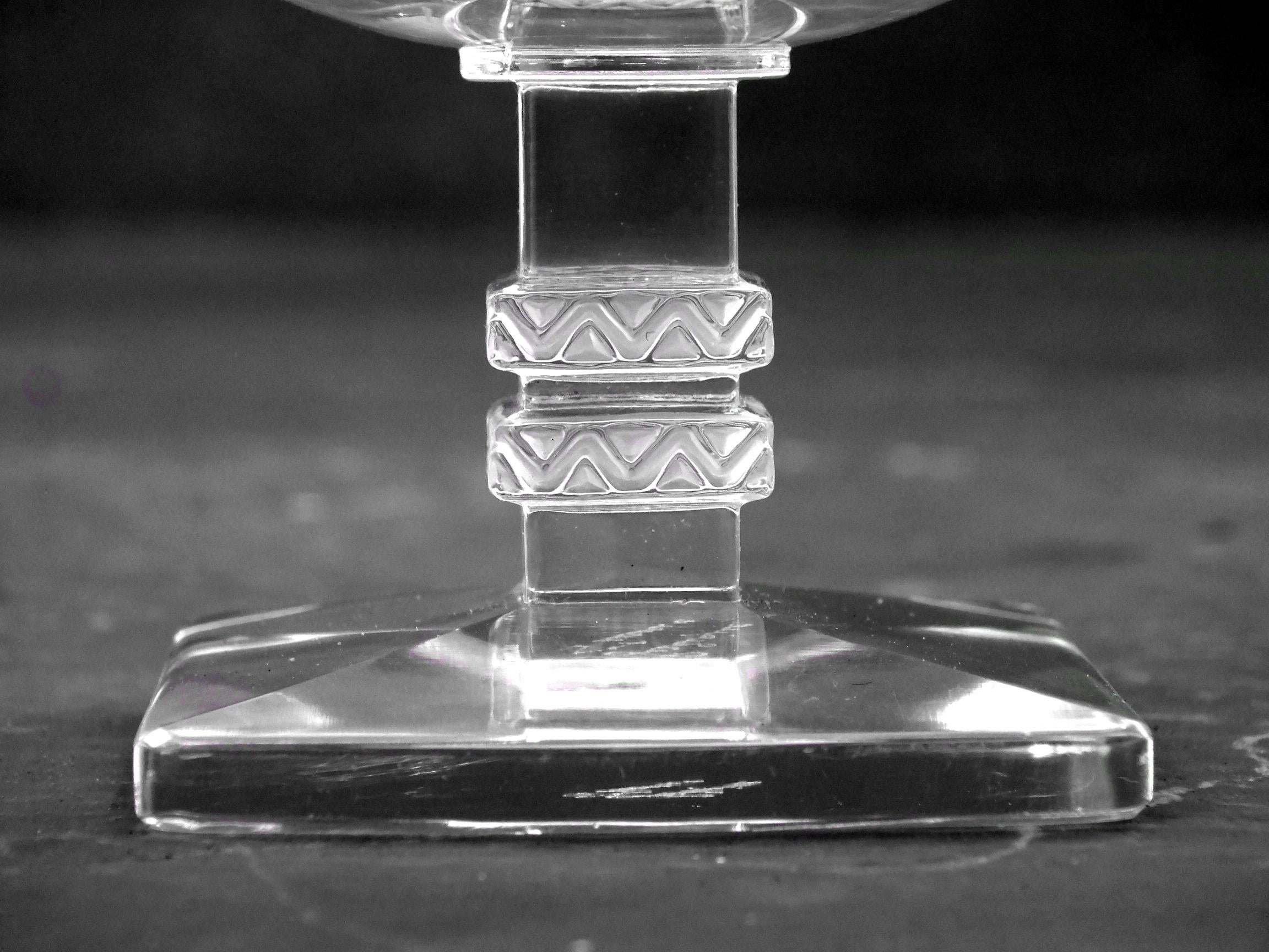 1939 René Lalique, Ensemble de quatre verres à cognac Argos Verre clair et satiné 2