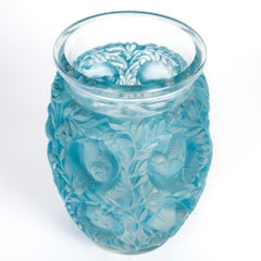 1939 Rene Lalique - Vase Bagatelle Glass with Blue Patina