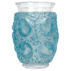 1939 Rene Lalique - Vase Bagatelle Glass with Blue Patina