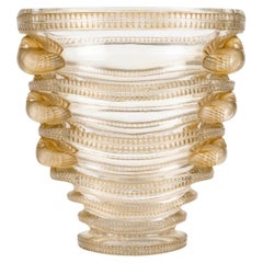 1939 René Lalique - Vase Saint Marc Glass with Sepia Patina