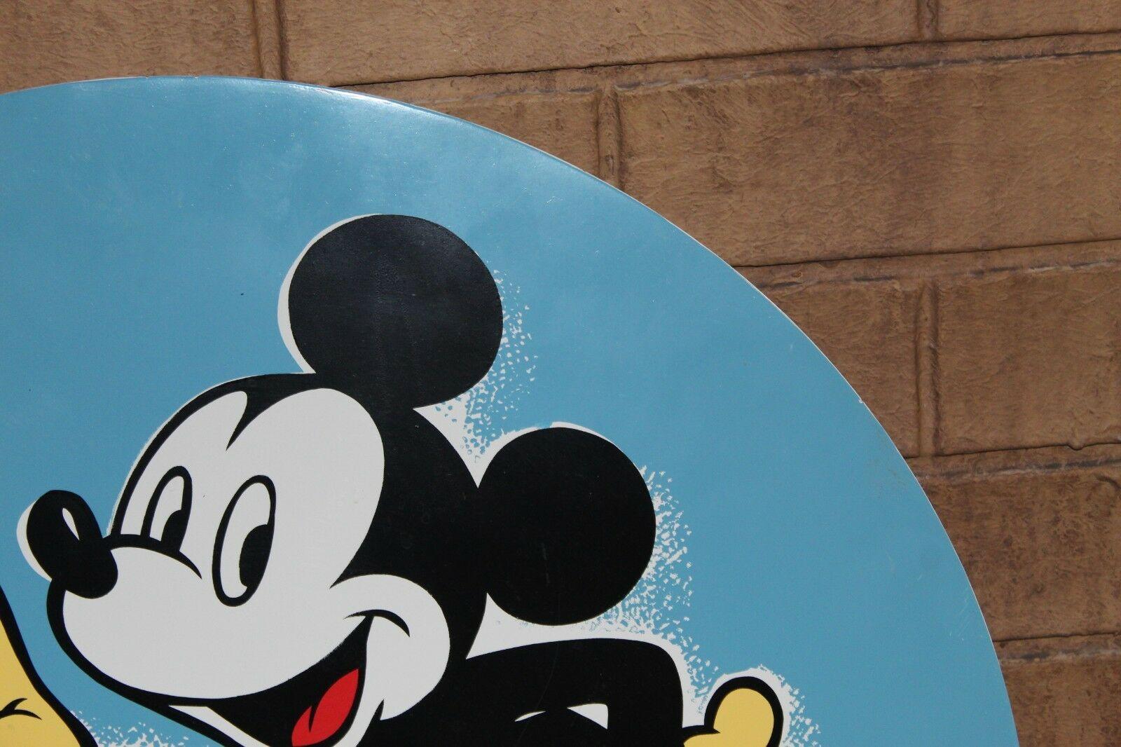 1939 RPM Motor Oil Tin Sign with Disney's Mickey Mouse In Good Condition For Sale In Orange, CA