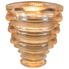 1939 Saint-Marc Sepia-Color Frensh Art Deco Glass Vase from René Lalique