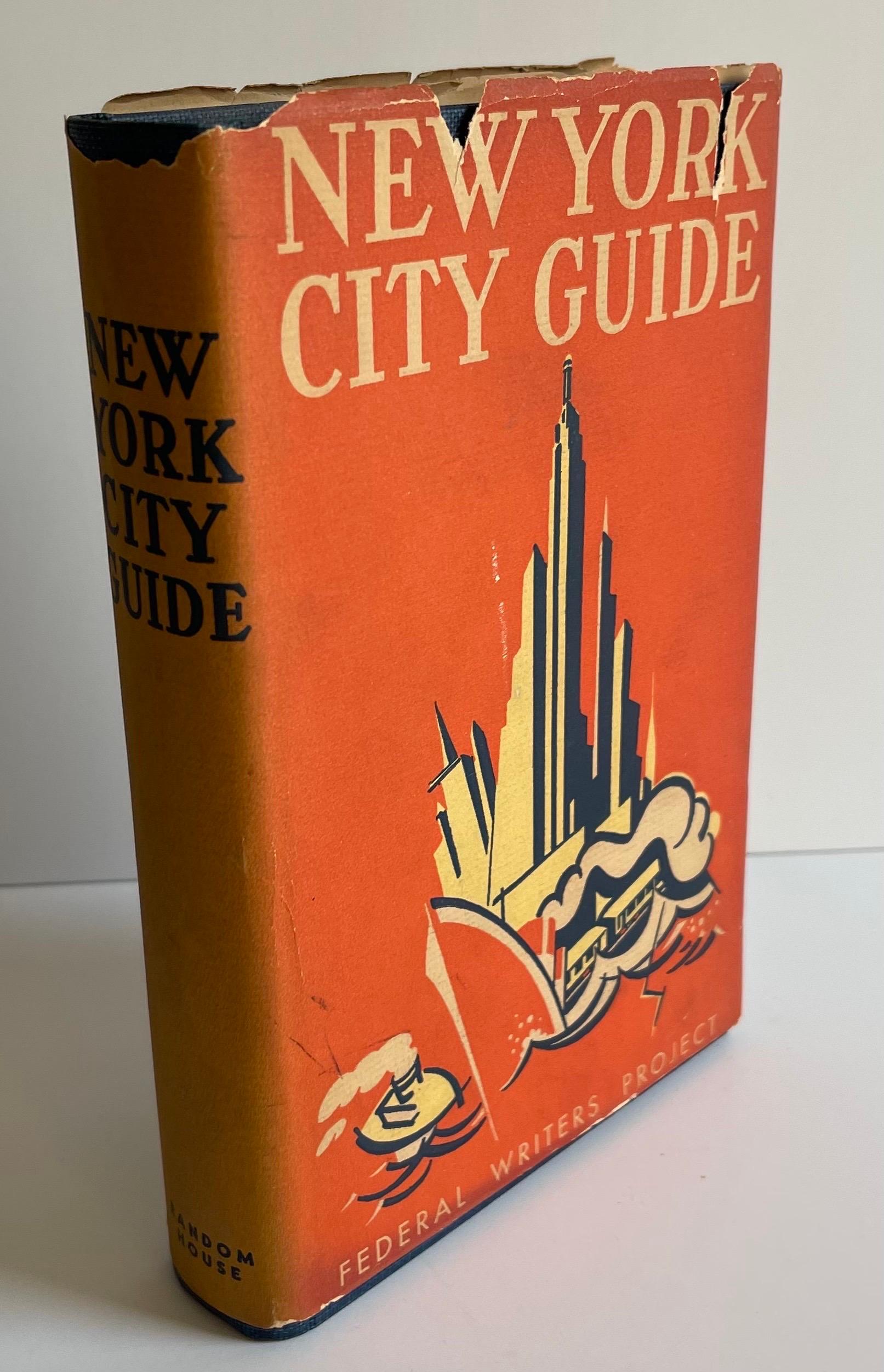 1939 The WPA Guide to New York City : Le guide du projet fédéral des écrivains. Rare couverture rigide, première édition. 