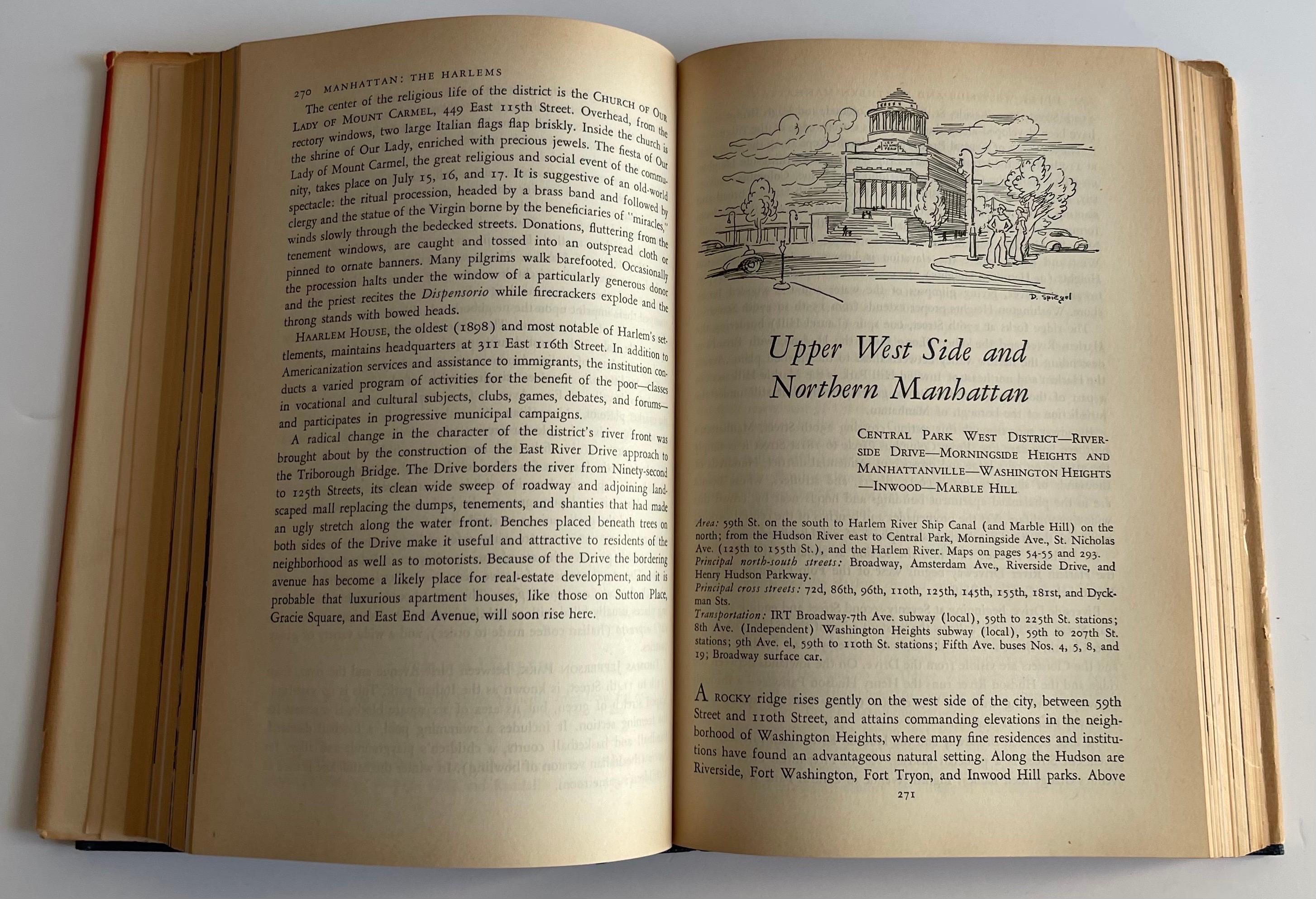 1939 The WPA Guide to New York City : Le guide du projet fédéral des écrivains Bon état - En vente à Stamford, CT