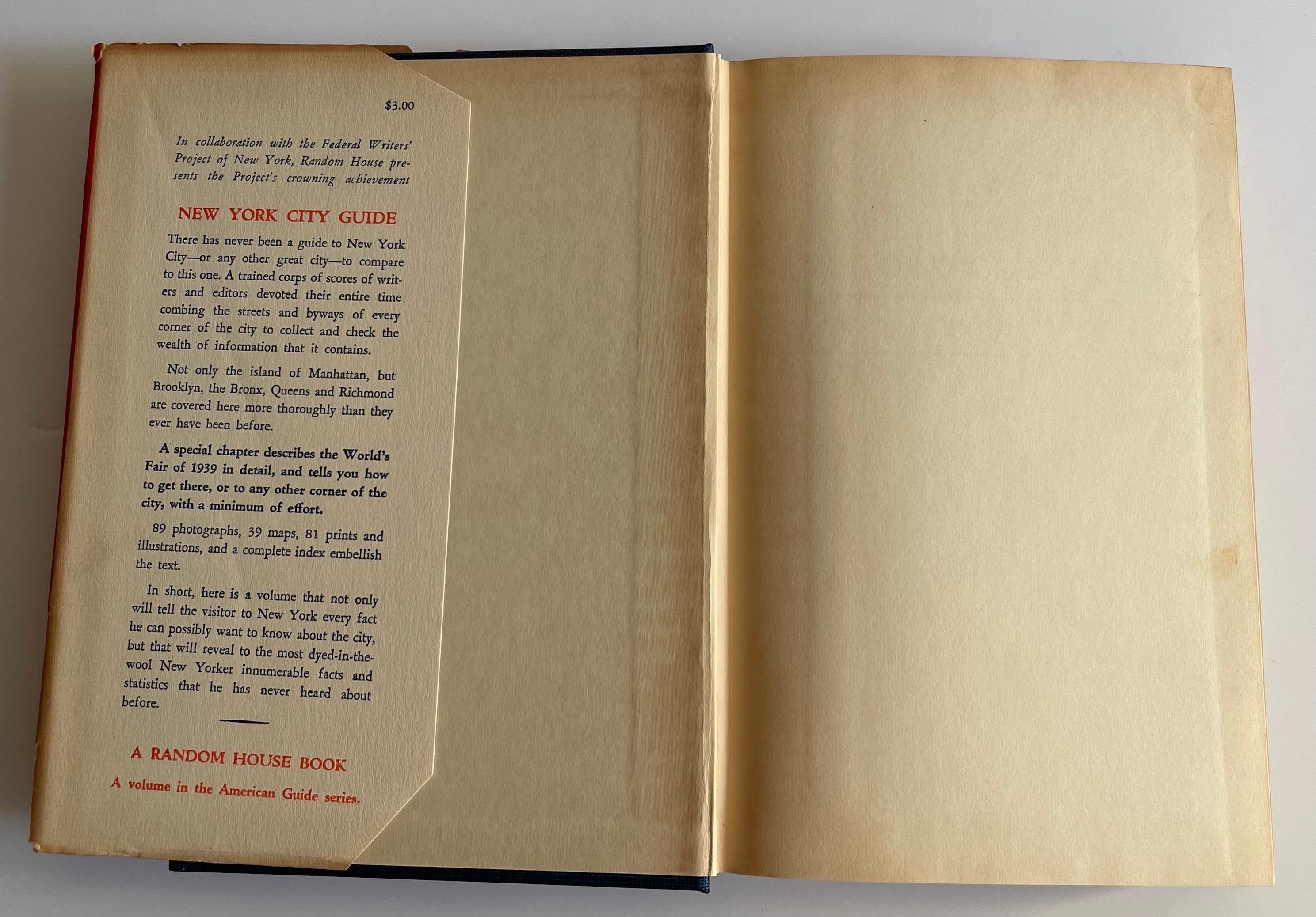 1939 The WPA Guide to New York City : Le guide du projet fédéral des écrivains en vente 1