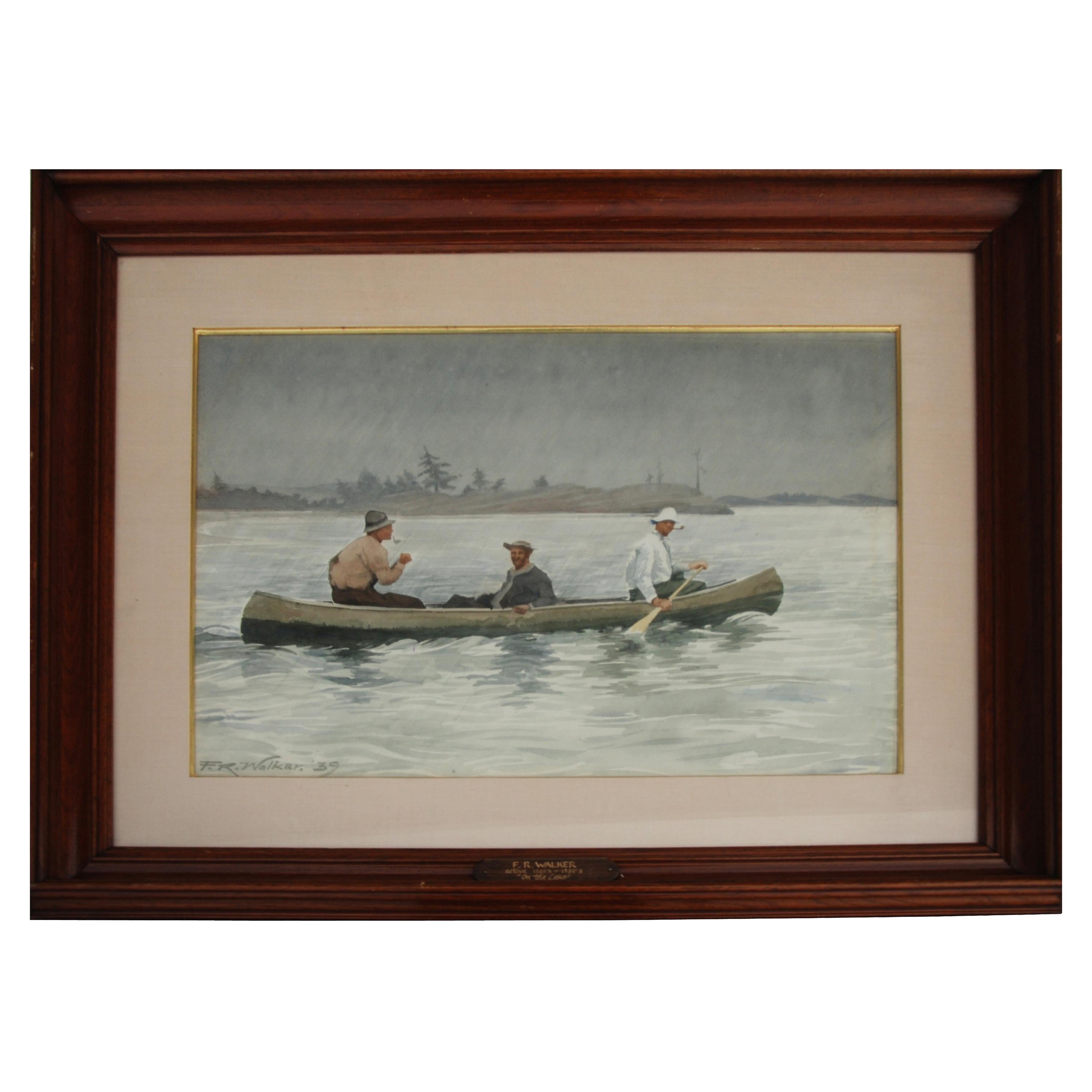 1939 Watercolor by FR Walker in the Manner of Winslow Homer
