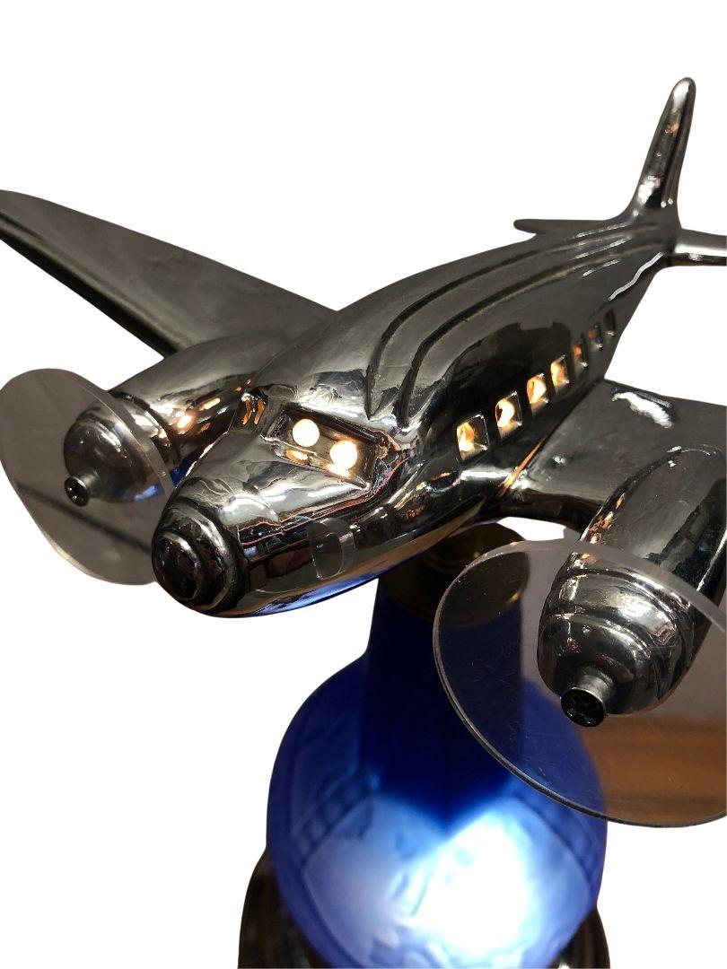 1939 Weltausstellung Flugzeug-Art-déco-Lampe im Angebot 6