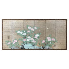 1939 years Japanese six-panel "Spring Reverie" Screen