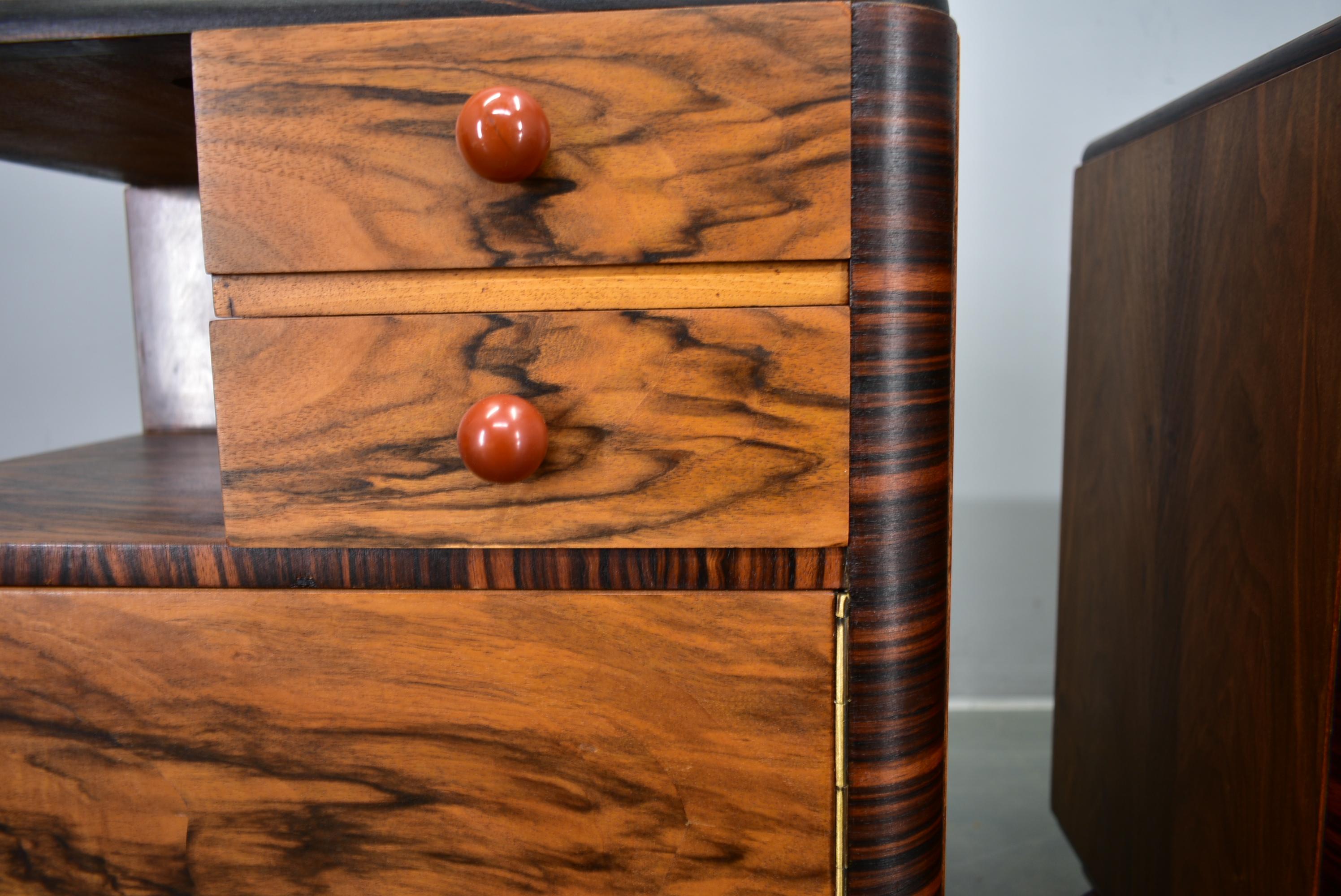 1939s Pair of Art Deco Bedside Tables, Czechoslovakia For Sale 12