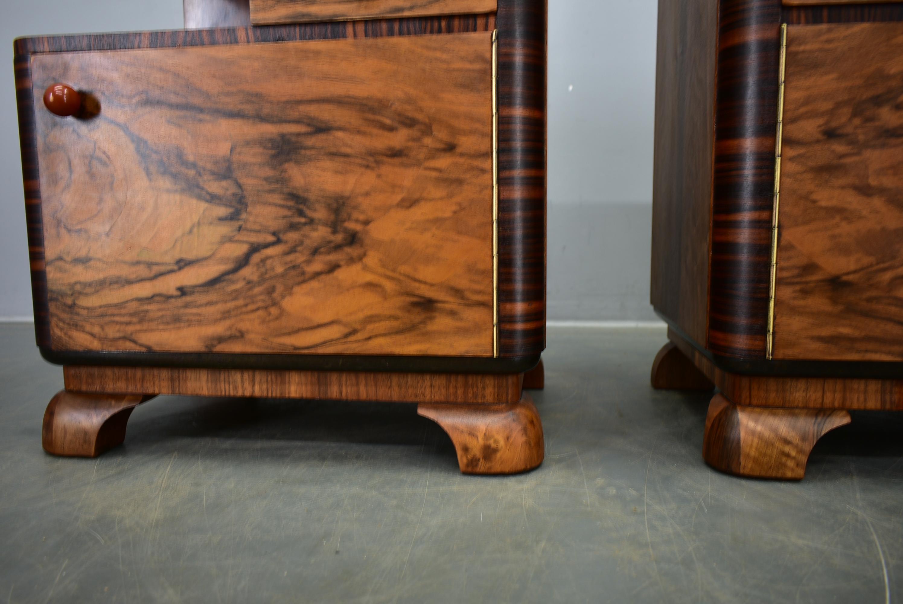 1939s Pair of Art Deco Bedside Tables, Czechoslovakia For Sale 13